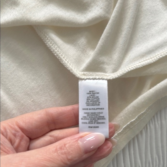 Express Cream Pleated Embellished Blouse - Picture 7 of 7